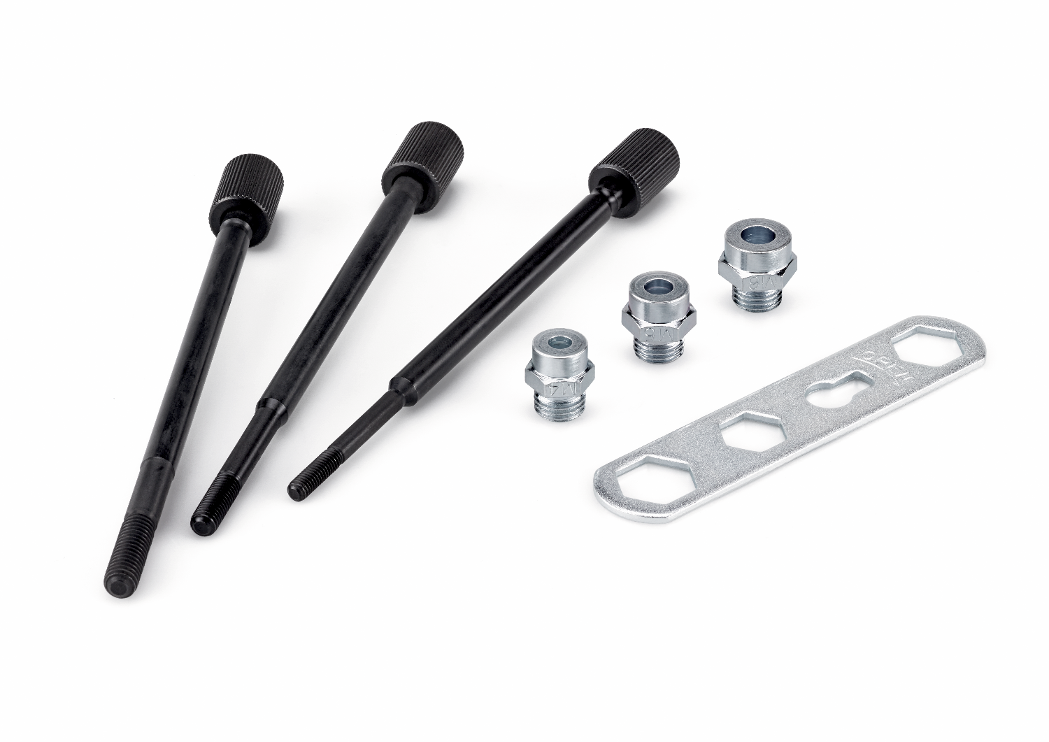 Integrated mounts for M4, M5, M6, suitable threaded mandrel adapter and mounting key